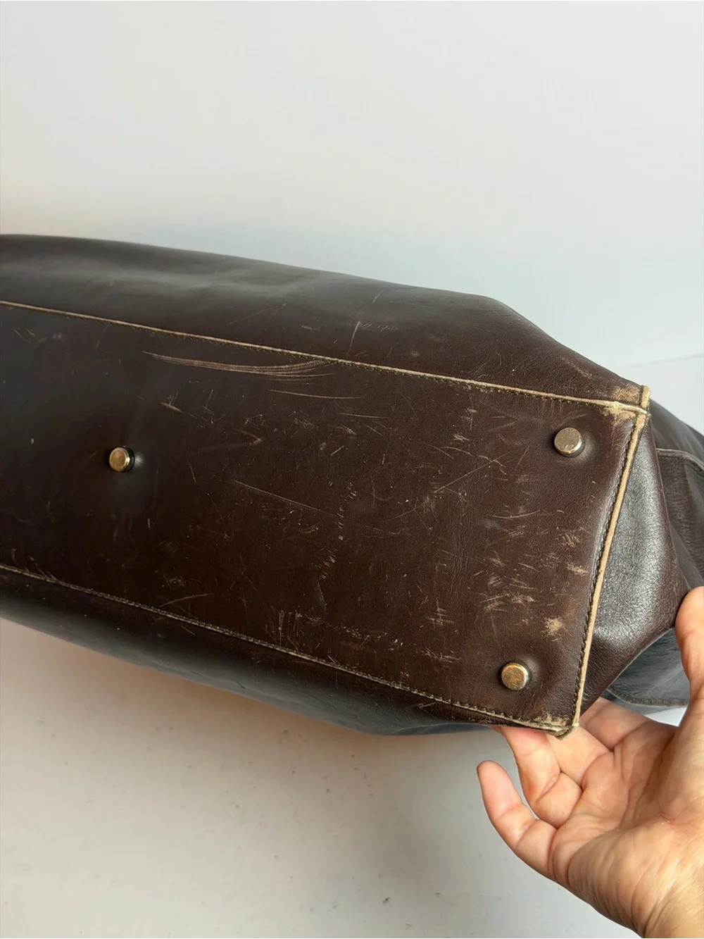 Vintage Salvatore Ferragamo Brown Leather Business Bag